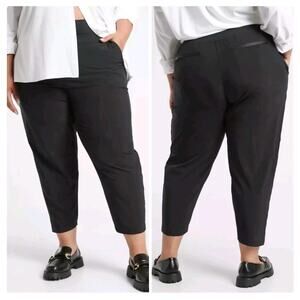 Athleta Women's Nolita Slim Tapered Crop Pants Black Plus Size 24